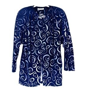 Vintage J. Raymond Velvet Burnout Kimono Jacket Blazer Women's 12 Black Abstract